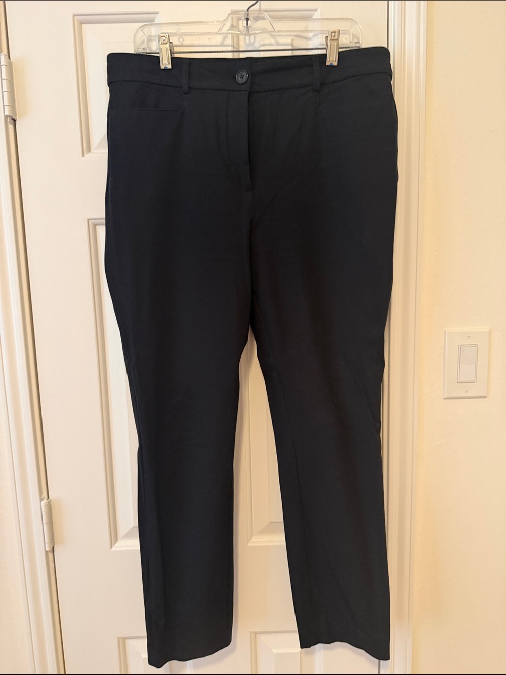 LOFT Black Straight-Leg Dress Trousers